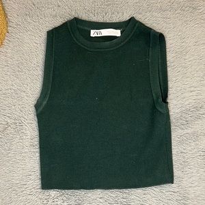 Green Zara High Neck Tank!